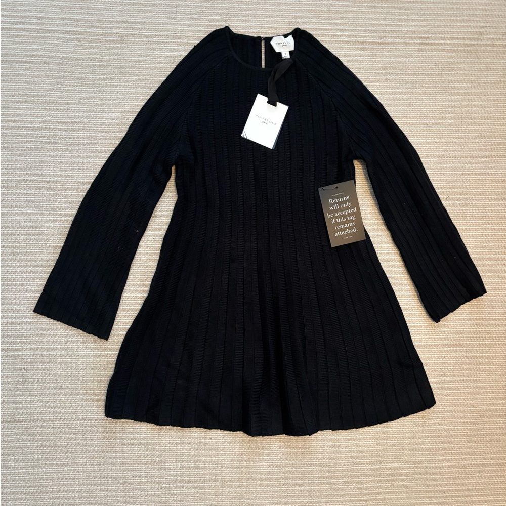 Black Ribbed Knit Dress - Pomander Place